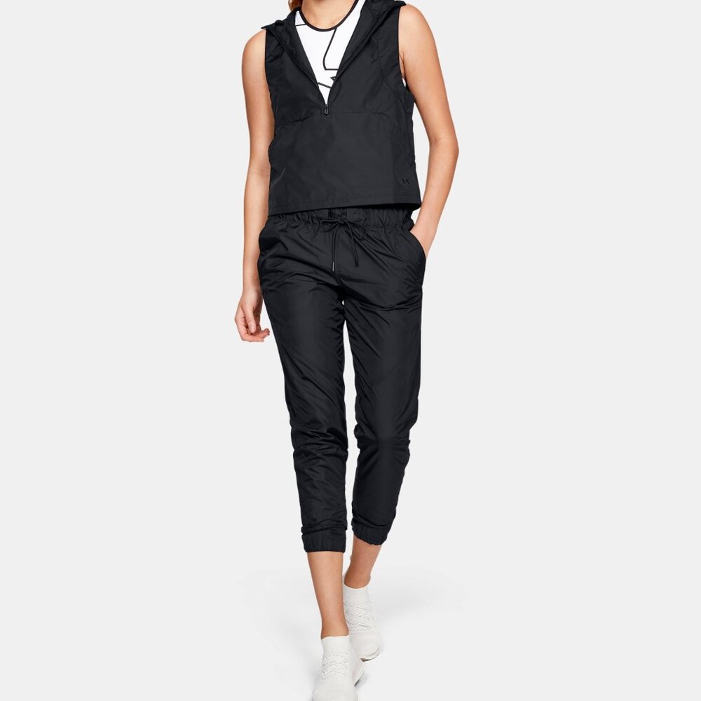 Under Armour Womens  Hooded Iridescent Woven Vest XL Black Sleeveless Zip New - Picture 5 of 5